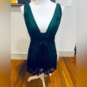 Miguelina silk/lace blouse size large